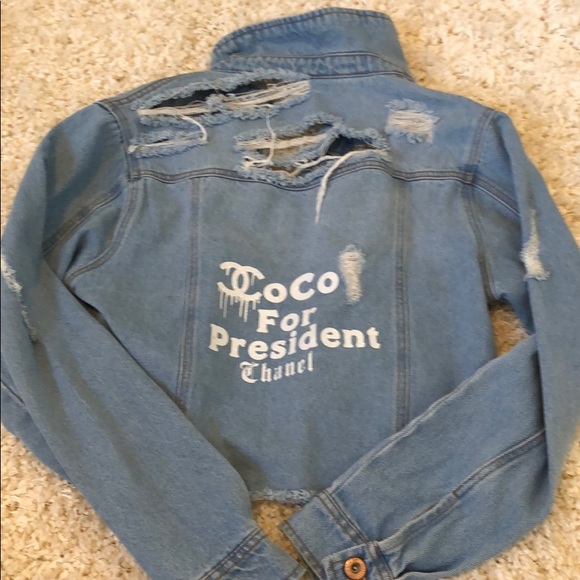 Crop Jean Jacket Handmade - Picture 5 of 7